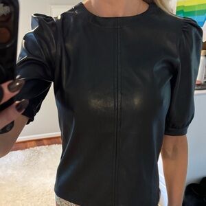 BB Dakota by Steve Madden Black Faux Leather Top